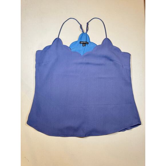 J.Crew Mercantile Tops - J. Crew Mercantile Scalloped Edge Cami Top Size 12 Blue Lined Adjustable Straps